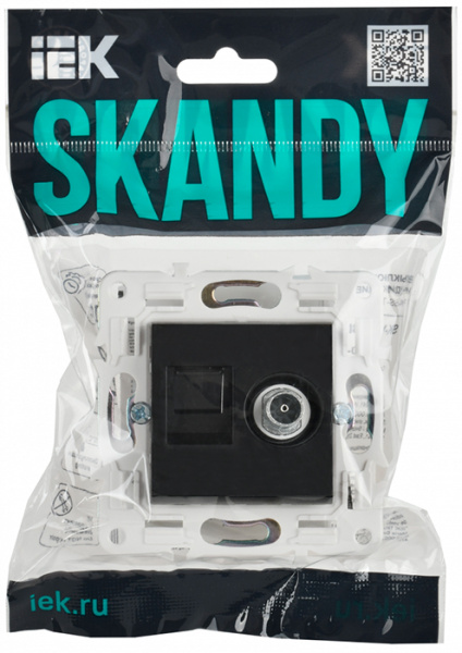 купить SKANDY Роз. двойная TV+RJ45 кат.5E SK-A14Bl черн. IEK в Пензе SKANDY Роз. двойная TV+RJ45 кат.5E SK-A14Bl черн. IEK