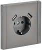 купить Фортепиано сталь розетка скрытая 1-мест заземление шторки USB IP20 3,1А в Пензе Фортепиано сталь розетка скрытая 1-мест заземление шторки USB IP20 3,1А