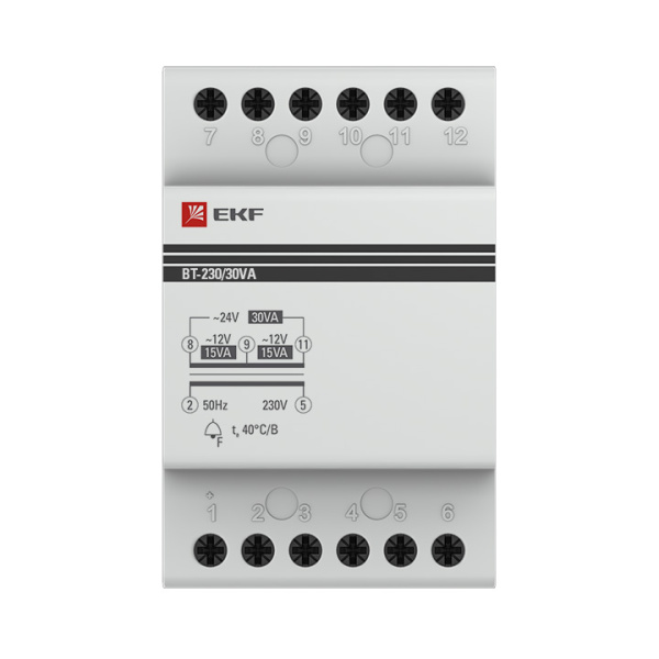 Трансформатор звонковый BT-230В/12-12В 30ВА EKF PROxima