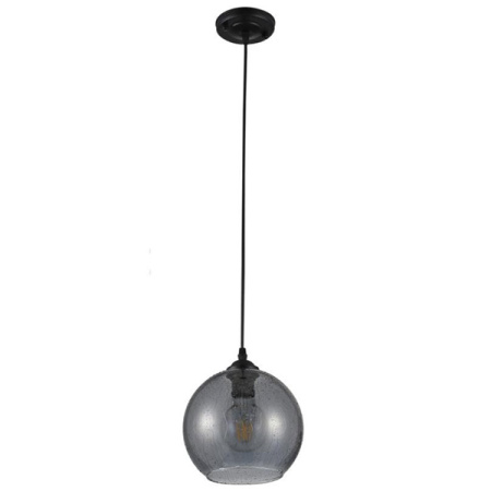 Светильник подвес 1*60Вт E27 черный/дымчатый шар капли 