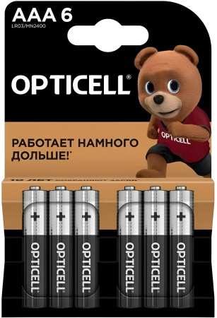 купить Батарейка AAA(мизинчик) алкалиновая BL6 Opticell Basic  в Пензе Батарейка AAA(мизинчик) алкалиновая BL6 Opticell Basic