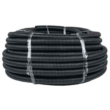 купить Труба гофра 32мм ПНД легкая 50м EKF черный с протяжкой  в Пензе Труба гофра 32мм ПНД легкая 50м EKF черный с протяжкой