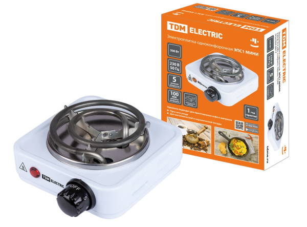 купить Электроплитка 1конф 500Вт TDM ТЭН белый в Пензе Электроплитка 1конф 500Вт TDM ТЭН белый