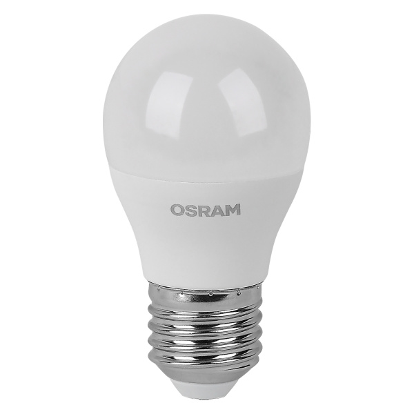 Лампа светодиодная Е27 7Вт 6500К 560лм шар G45 матовая  Osram LED Value