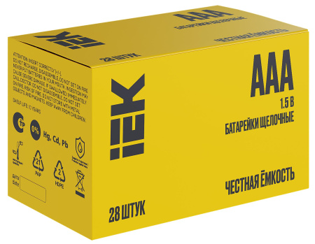 купить Батарейка AAA(мизинчик) алкалиновая Box28 IEK  в Пензе Батарейка AAA(мизинчик) алкалиновая Box28 IEK