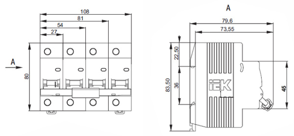 купить Автомат 3Р 32А D 10кА ВА47-100 IEK в Пензе Автомат 3Р 32А D 10кА ВА47-100 IEK