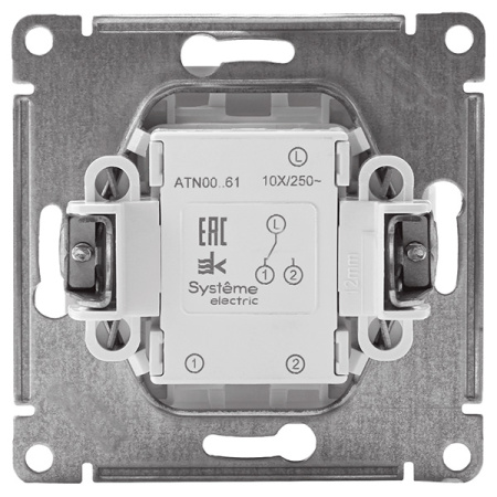 AtlasDesign белый переключатель 1кл скрытая 10А IP20 