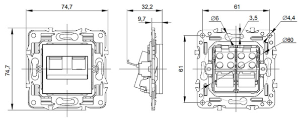 купить Сканди бежевый механизм RJ45 2x8(8) скрытая 2-ая  в Пензе Сканди бежевый механизм RJ45 2x8(8) скрытая 2-ая