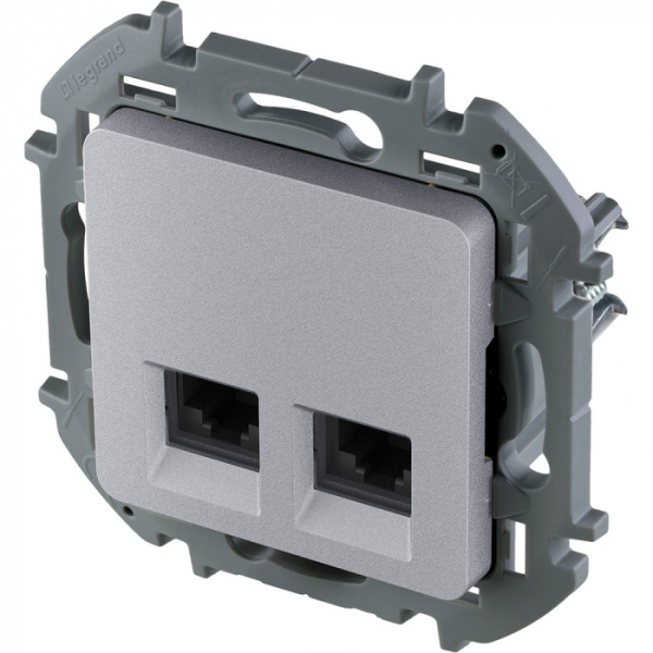 купить Инспириа алюминий розетка RJ45 8(8) скрытая 2-ая Cat5е UTP в Пензе Инспириа алюминий розетка RJ45 8(8) скрытая 2-ая Cat5е UTP