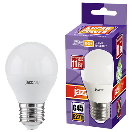 купить Лампа шар свд Е27 11Вт 3000К 950лм G45 матовый Jazzway в Пензе Лампа шар свд Е27 11Вт 3000К 950лм G45 матовый Jazzway