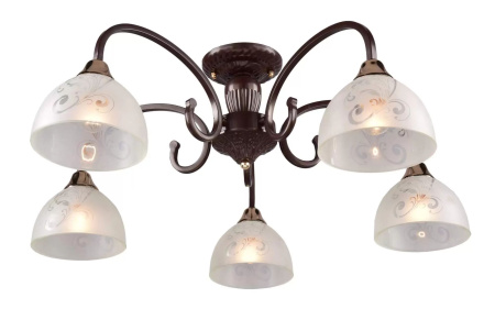 Светильник потолочный (люстра) 5*60Вт E27 коричневый/золото Краковяк