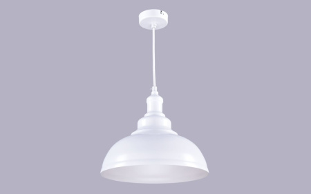 Светильник подвесной (люстра) 1*60Вт E27 белый полусфера Амальгама