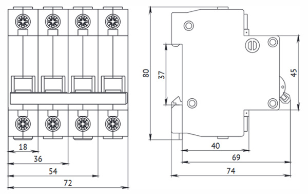 купить Автомат 1Р 63А C 4,5кА ВА47-29 КЭАЗ  в Пензе Автомат 1Р 63А C 4,5кА ВА47-29 КЭАЗ