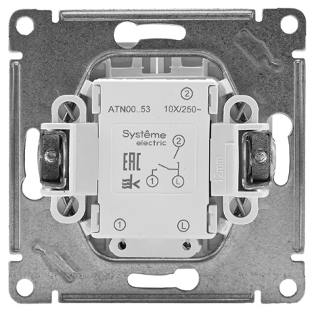 AtlasDesign белый выключатель 2кл с подсветкой скрытая 10А IP20 