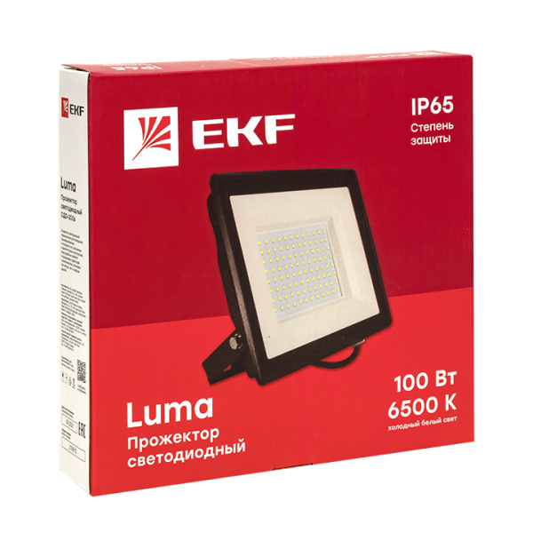 купить Прожектор свд 100Вт 6500К 8000лм черный IP65 110° Luma EKF в Пензе Прожектор свд 100Вт 6500К 8000лм черный IP65 110° Luma EKF