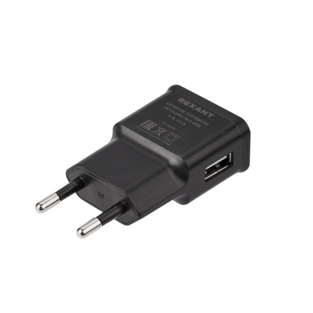 Устройство зарядное 1USB Rexant 2,1А черный