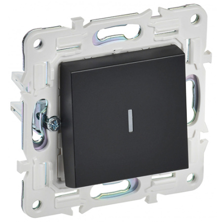 купить Сканди черный выключатель 1кл с подсветкой скрытая 10А IP20 в Пензе Сканди черный выключатель 1кл с подсветкой скрытая 10А IP20